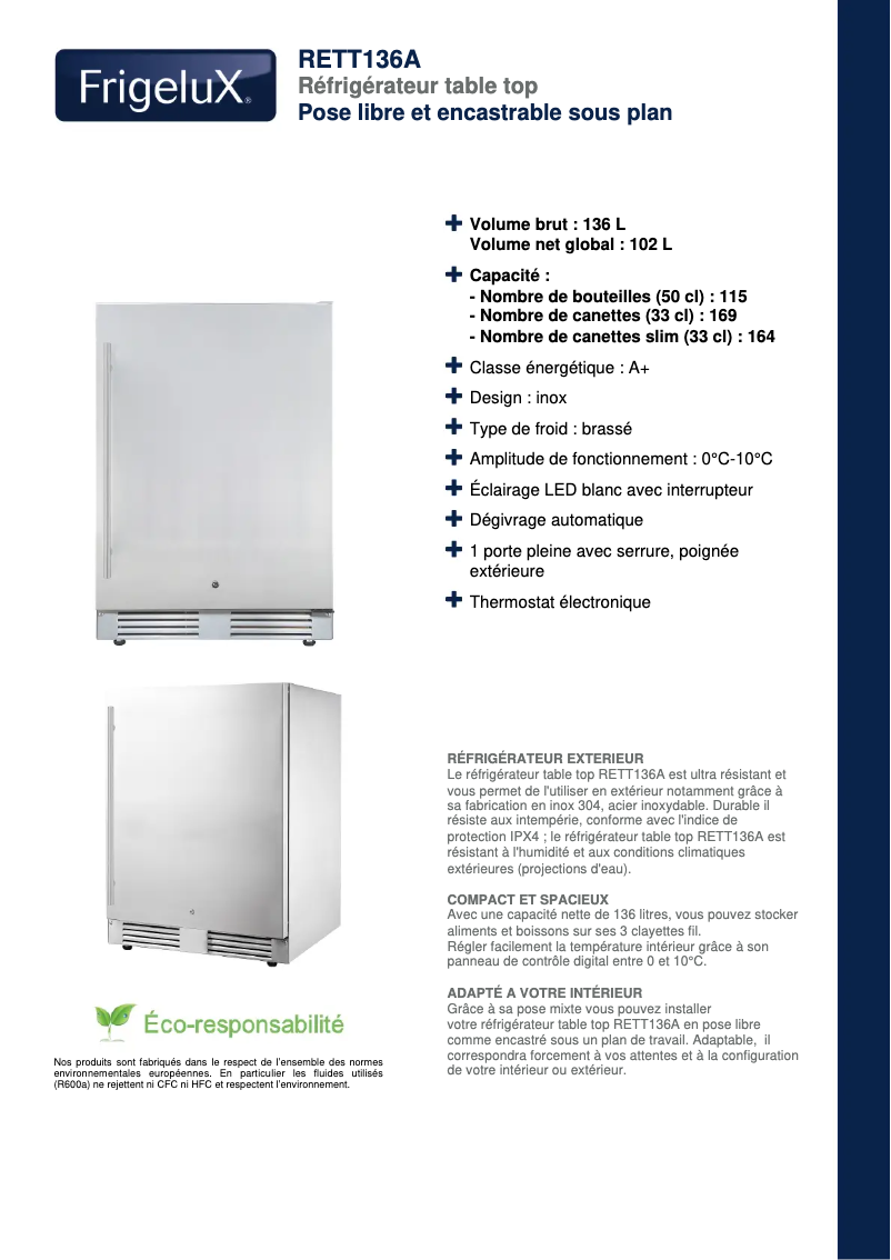 Imagen de la primera página del manual del dispositivo RETT136A