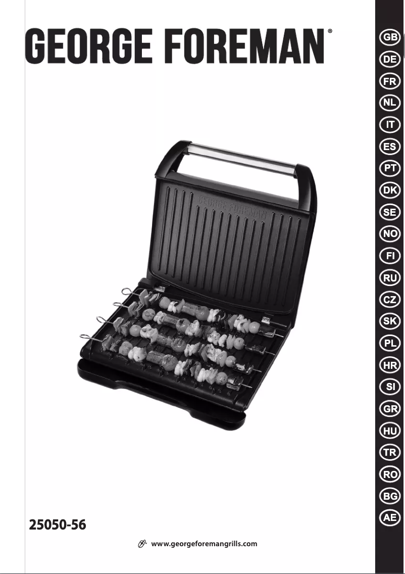 Página 1 del manual Manual de usuario George Foreman Steel Grill Entertaining