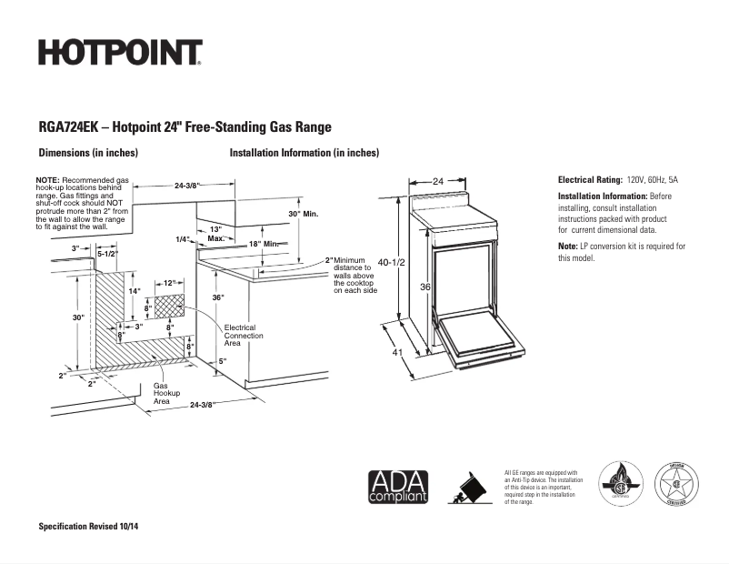 Imagen de la primera página del manual del dispositivo RGA724EKWH
