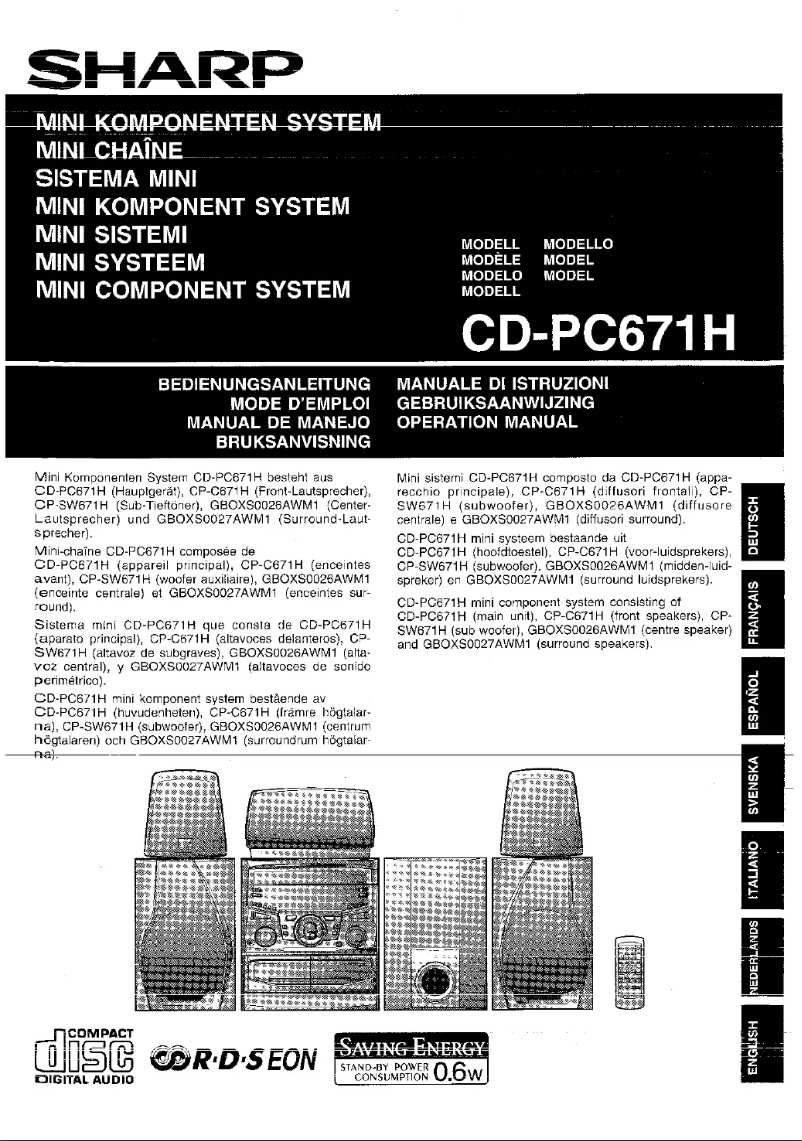Página 1 del manual Manual de usuario Sharp CD-PC671H