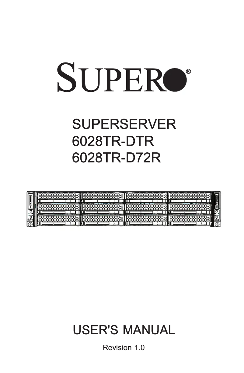 Imagen de la primera página del manual del dispositivo SuperServer 6028TR-DTR