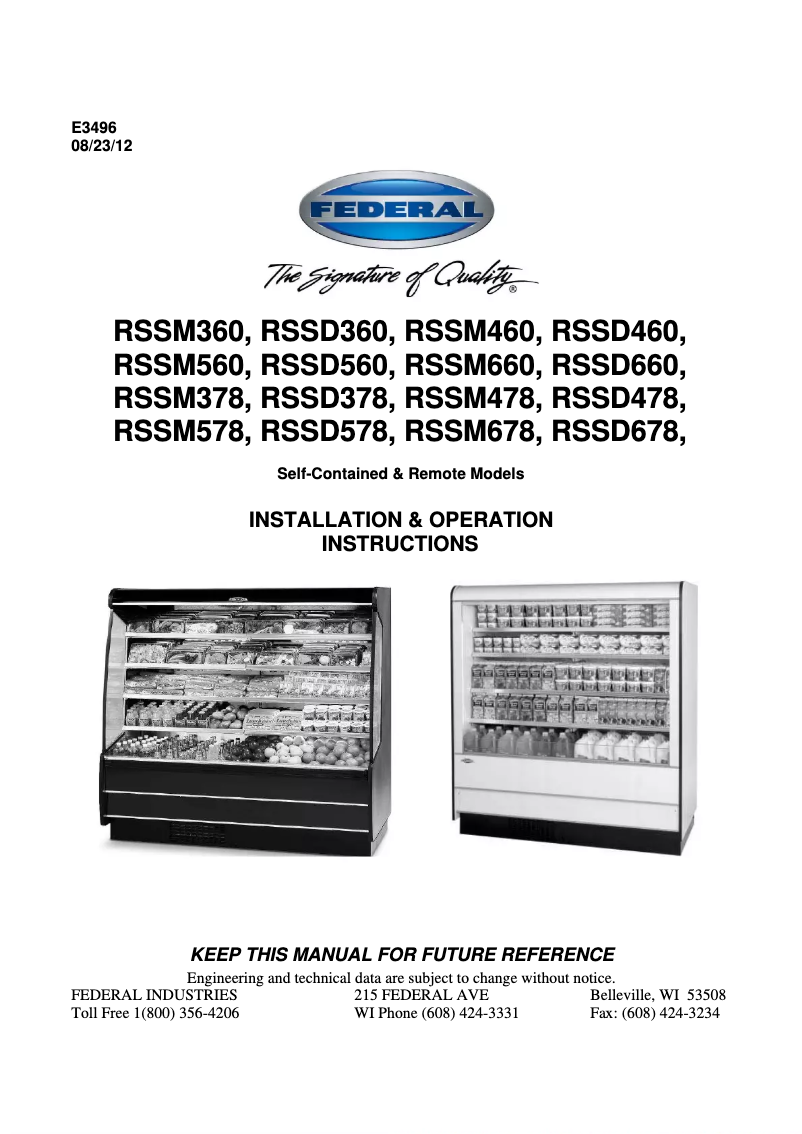 Imagen de la primera página del manual del dispositivo RSSD560SC