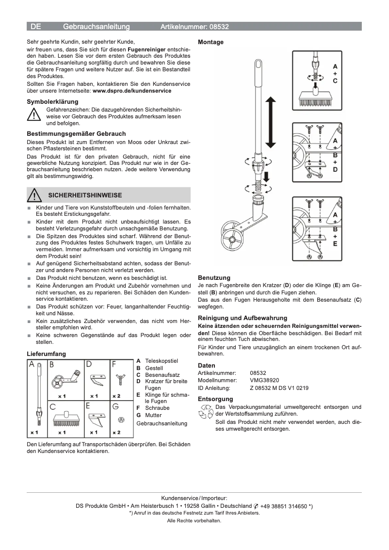 Imagen de la primera página del manual del dispositivo 08532