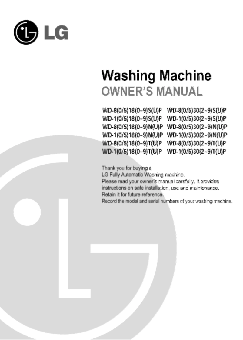 Página 1 del manual Manual de usuario LG WD-80302NUP