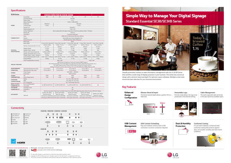 Imagen de la primera página del manual del dispositivo 55SE3B