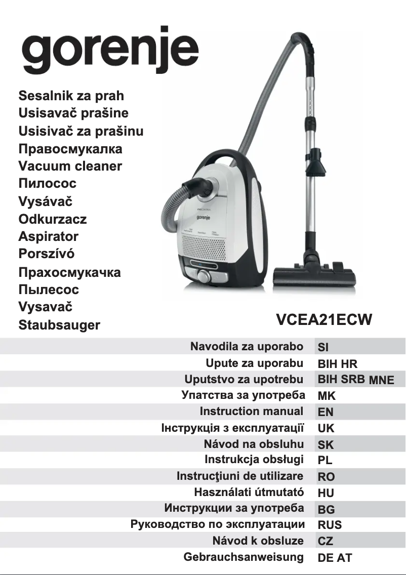 Página 1 del manual Manual de usuario Gorenje VCEA21ECW