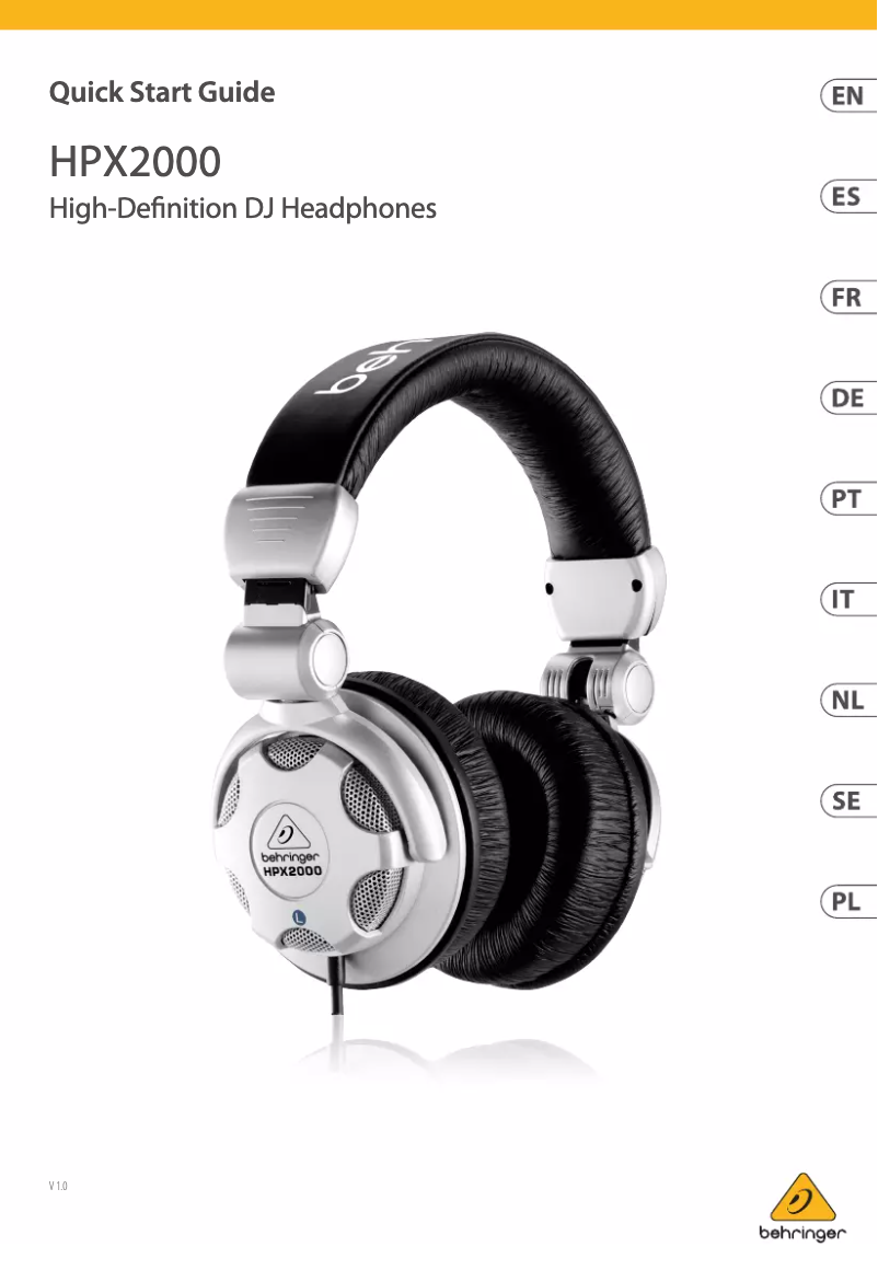 Imagen de la primera página del manual del dispositivo HPX2000