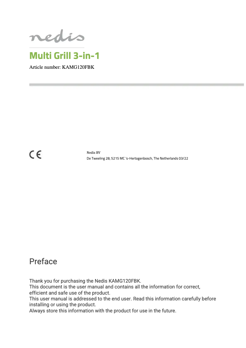 Imagen de la primera página del manual del dispositivo KAMG120FBK