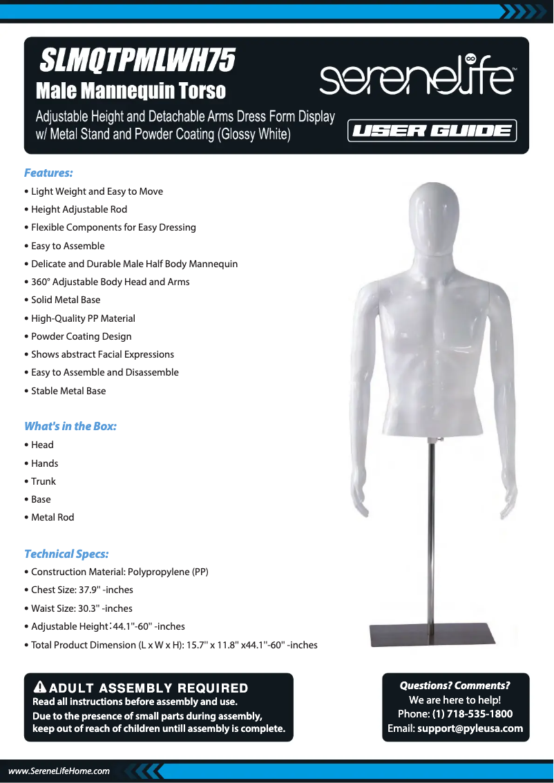 Imagen de la primera página del manual del dispositivo SLMQTPMLWH75