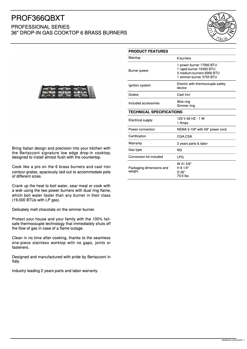 Imagen de la primera página del manual del dispositivo PROF366QBXT