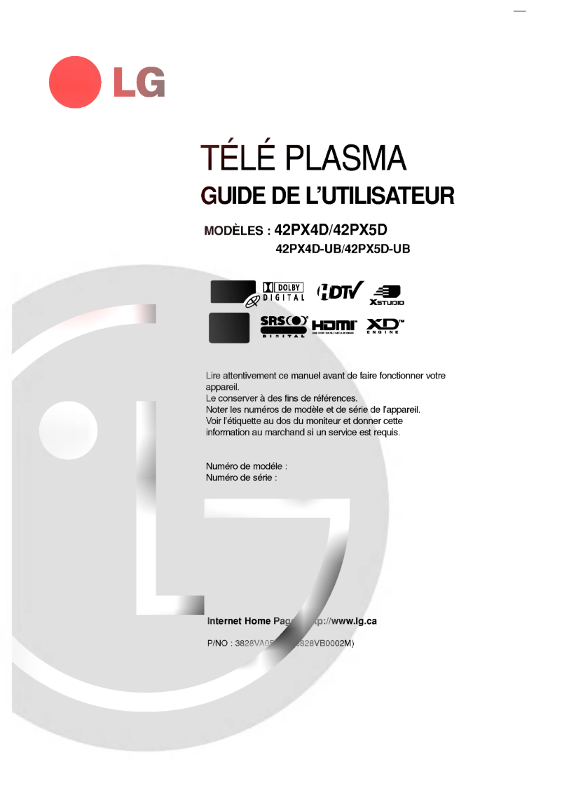 Imagen de la primera página del manual del dispositivo 42PX4D