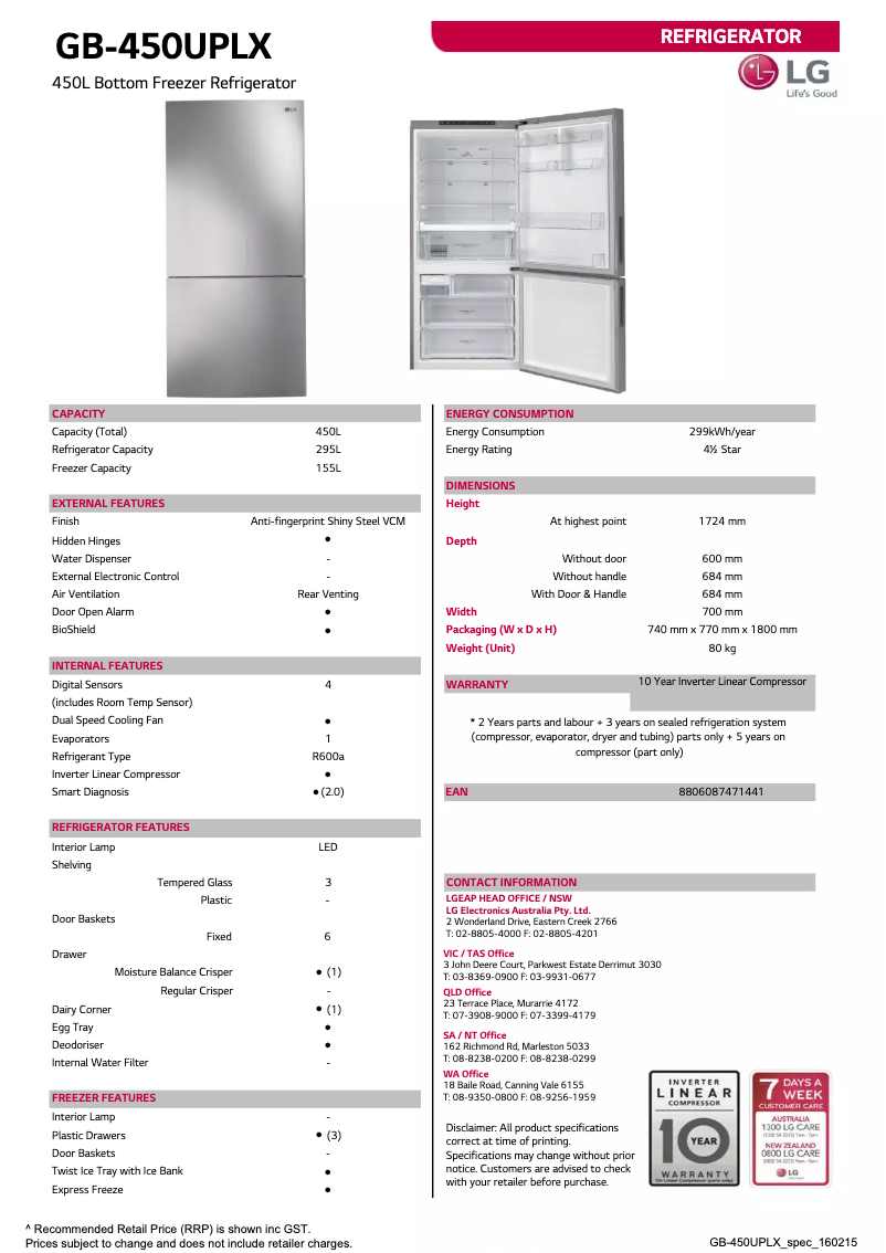 Imagen de la primera página del manual del dispositivo GB-450UPLX