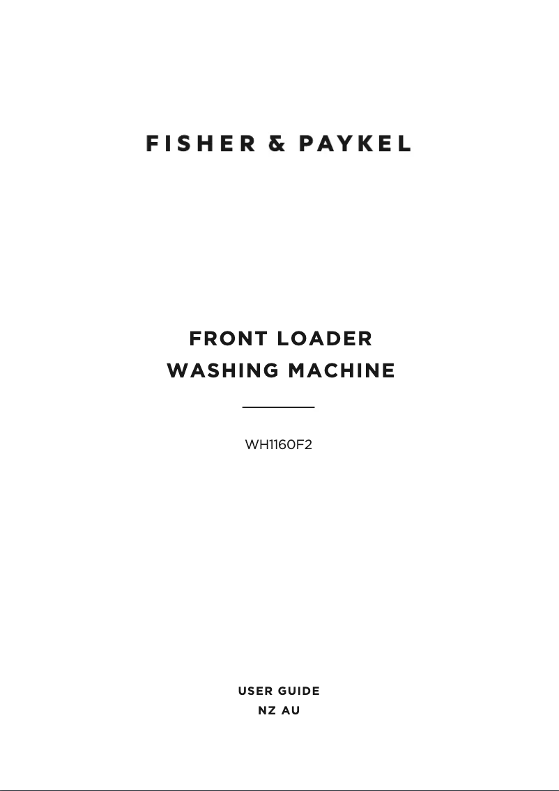 Página 1 del manual Manual de usuario Fisher & Paykel WH1160F2