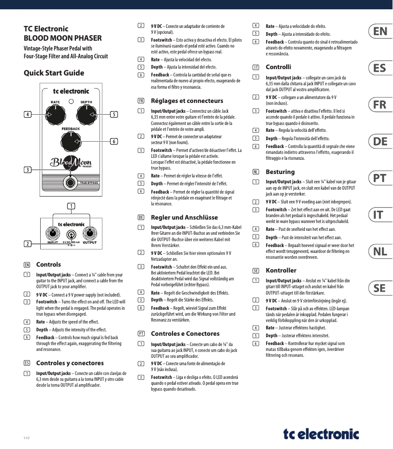 Imagen de la primera página del manual del dispositivo Blood Moon Phaser