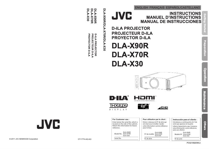 Página 1 del manual Manual de usuario JVC DLA-X90R