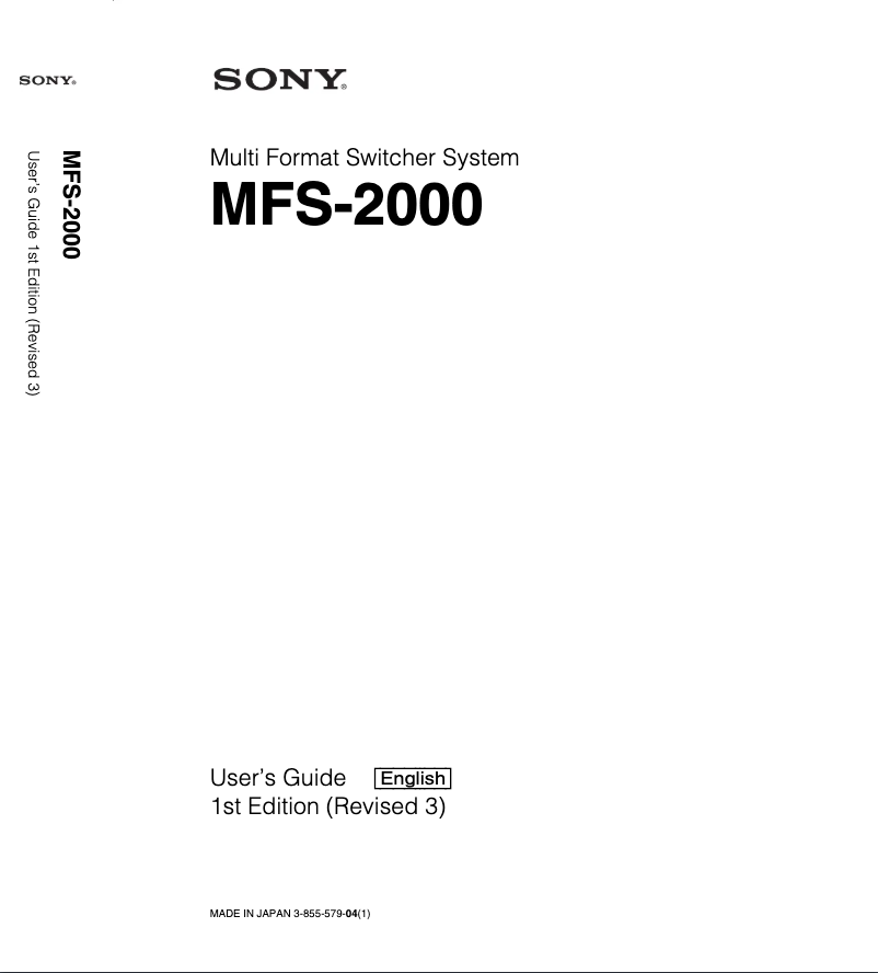 Imagen de la primera página del manual del dispositivo MFS-2000