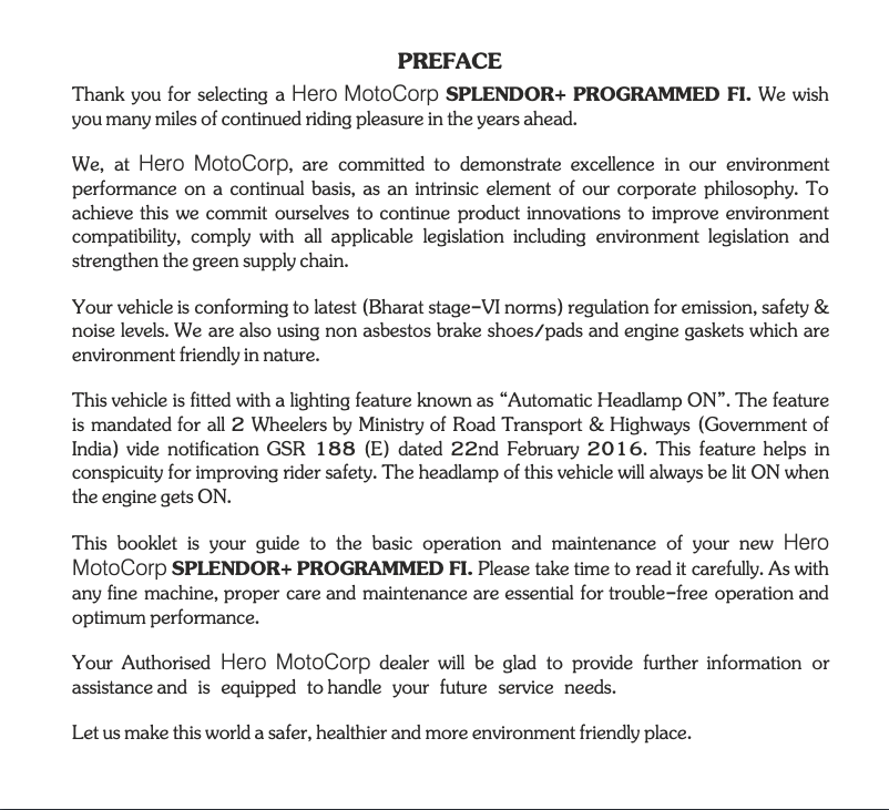 Imagen de la primera página del manual del dispositivo Splendor+ (2021)