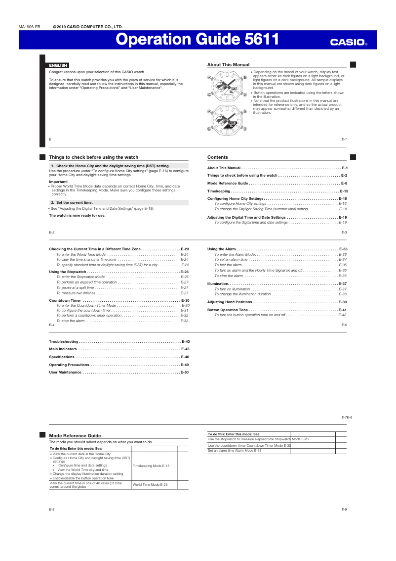 Página 1 del manual Manual de usuario Casio GMAS2100BA21