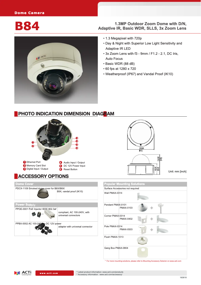 Imagen de la primera página del manual del dispositivo B84