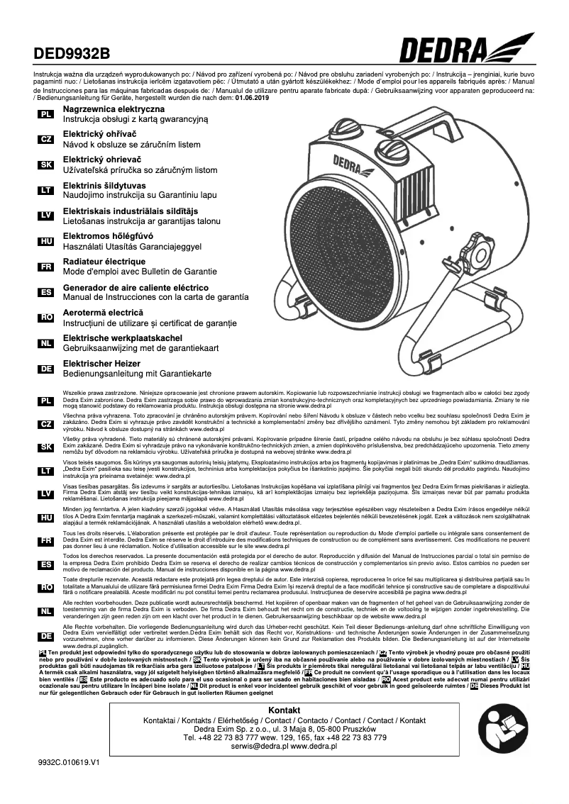 Página 1 del manual Manual de usuario DEDRA DED9932B