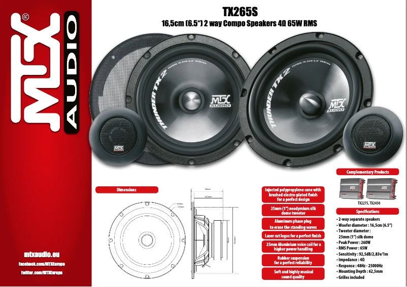 Imagen de la primera página del manual del dispositivo TX265S