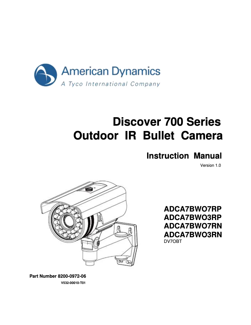Página nº 1 - Manual de usuario American Dynamics ADCA7BWO3RP