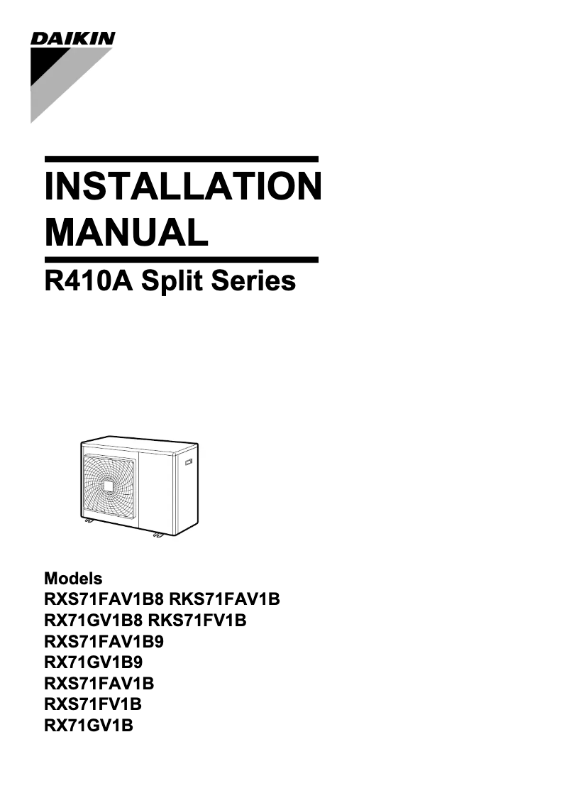 Página nº 1 - Manual de usuario Daikin RXS71FAV1B8