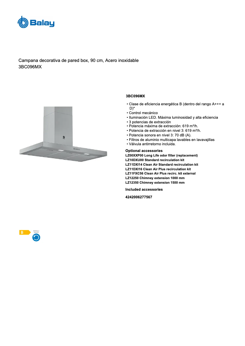 Imagen de la primera página del manual del dispositivo 3BC096MX