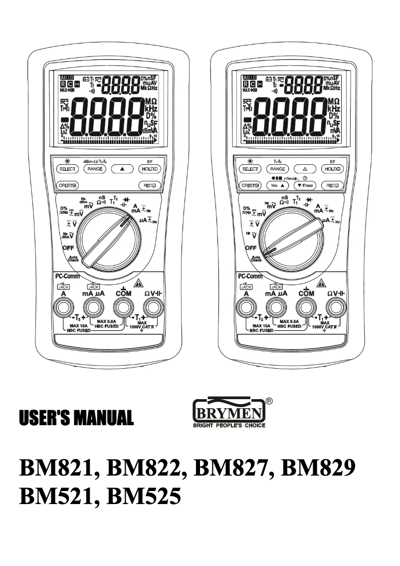 Página 1 del manual Manual de usuario Brymen BM829s