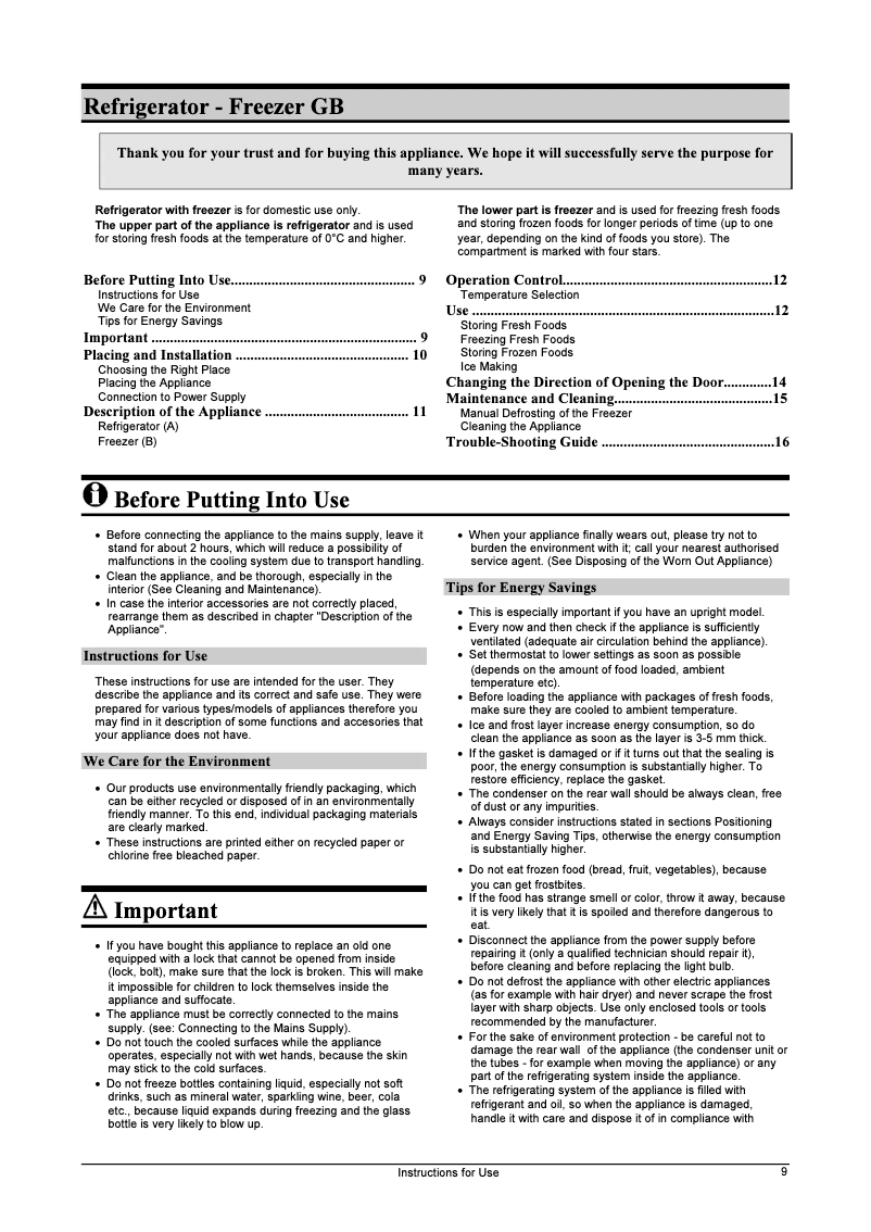 Página 1 del manual Manual de usuario Gorenje K 287 MLB