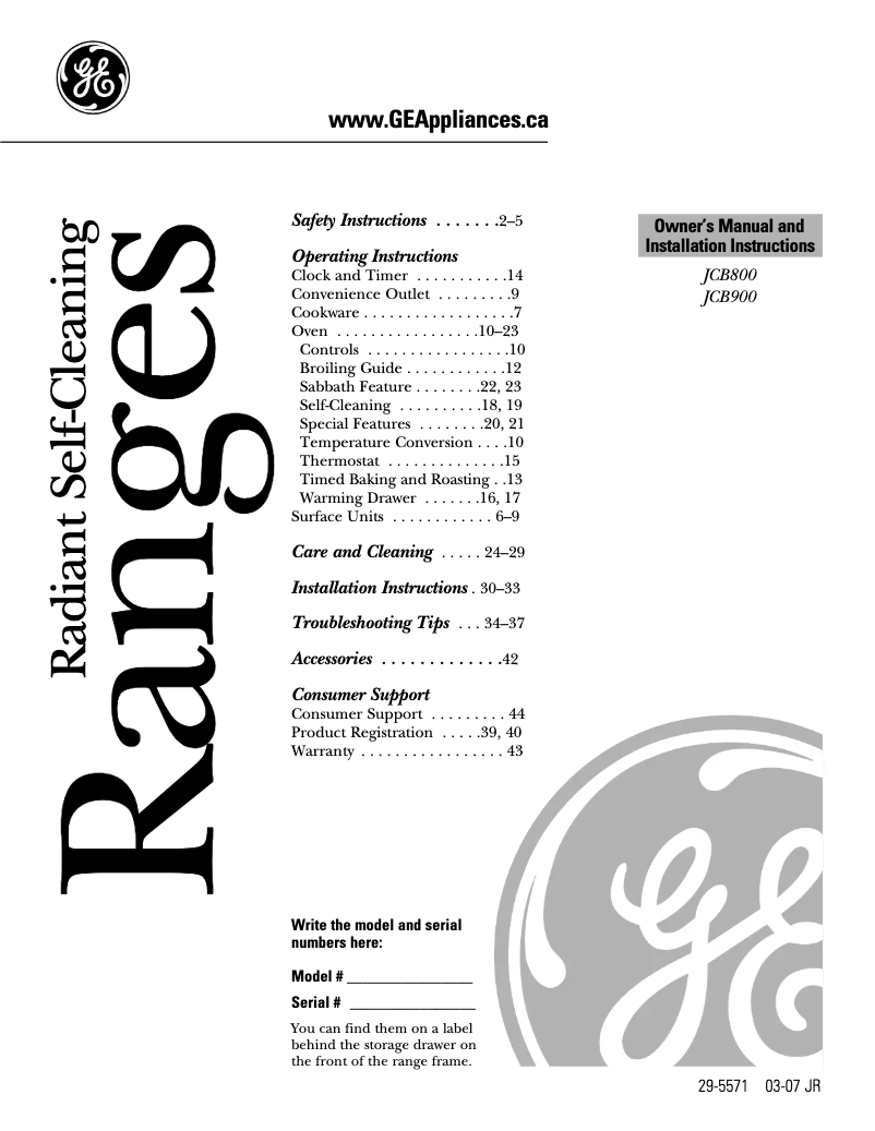 Imagen de la primera página del manual del dispositivo JCB800BKBB