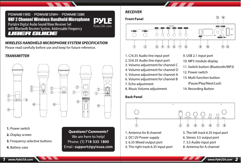 Imagen de la primera página del manual del dispositivo PDWM811RD