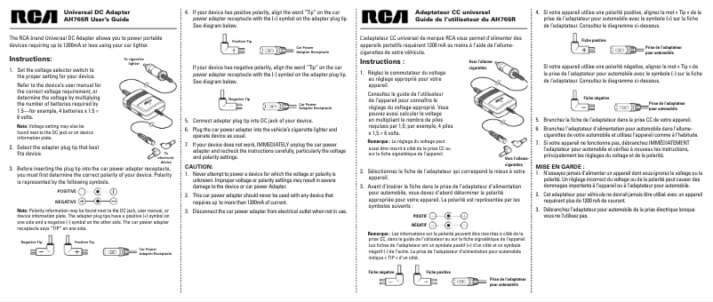 Página 1 del manual Manual de usuario audiovox AH765R