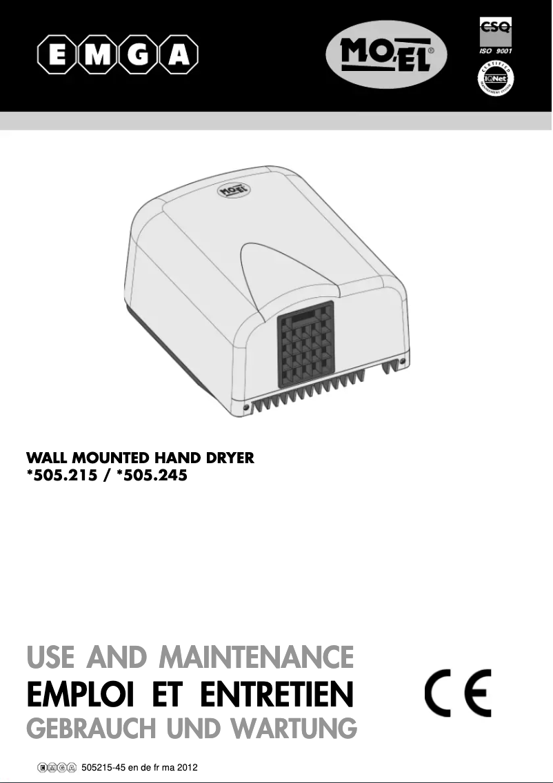Imagen de la primera página del manual del dispositivo 505245