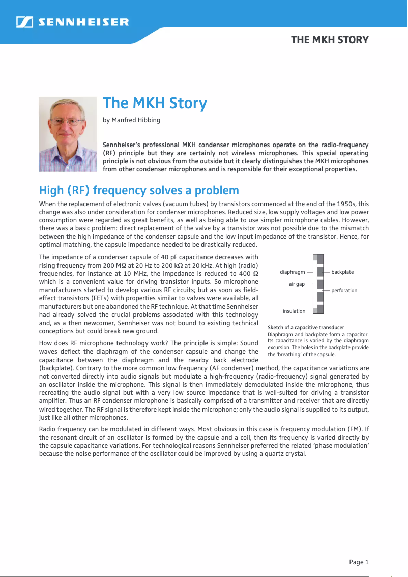 Imagen de la primera página del manual del dispositivo MKH 800 TWIN