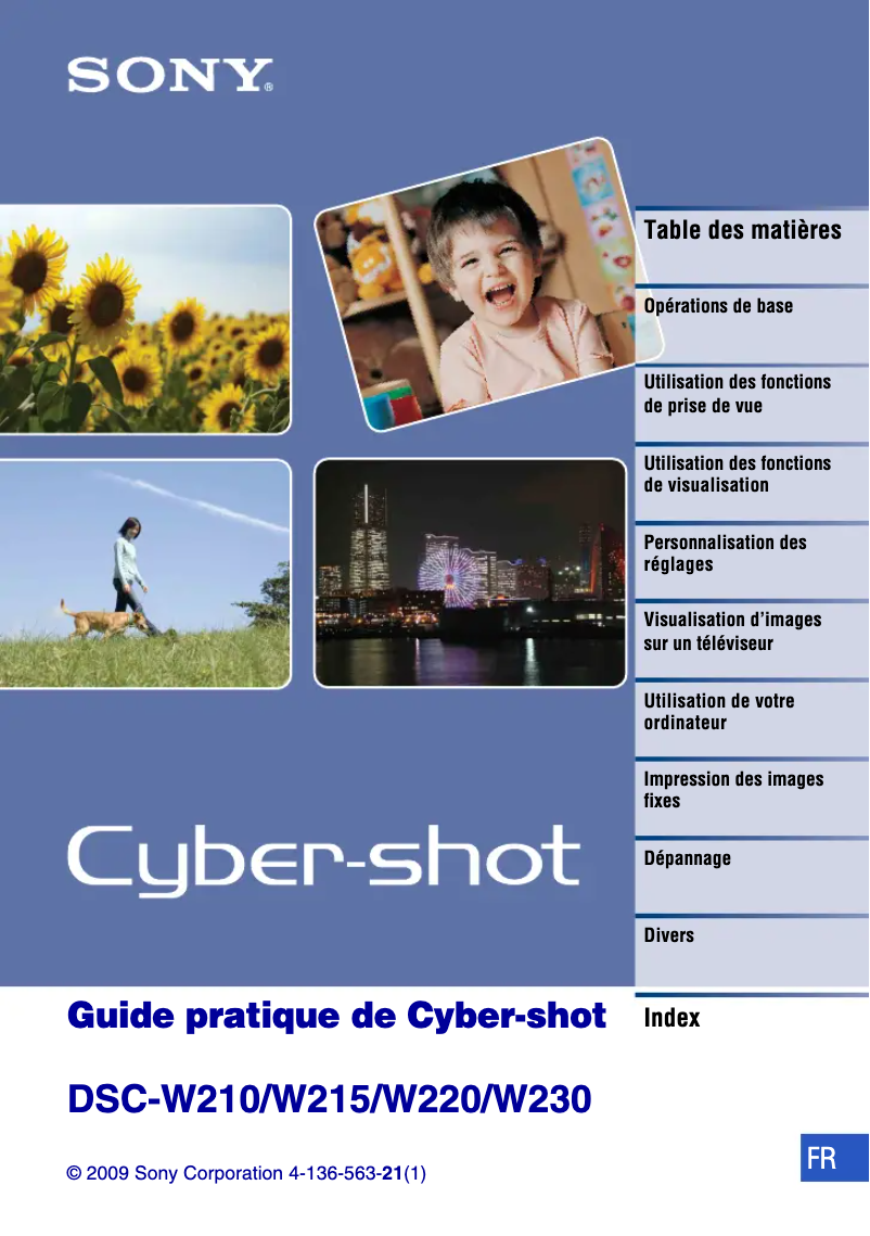 Imagen de la primera página del manual del dispositivo Cybershot DSC-W210