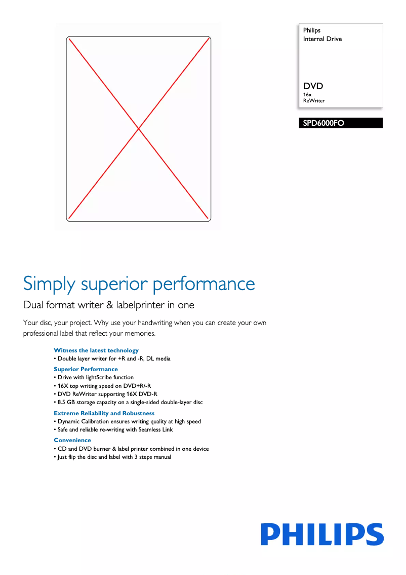 Página 1 del manual Folleto Philips SPD6000FO