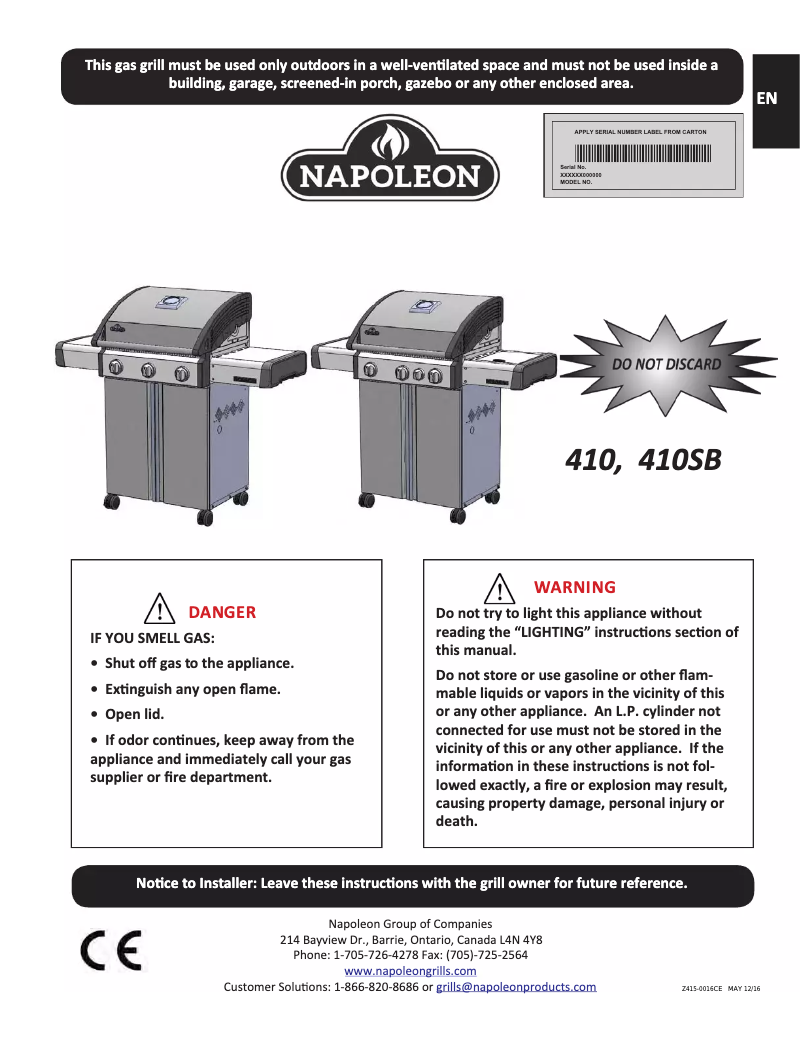 Imagen de la primera página del manual del dispositivo Triumph 410SB
