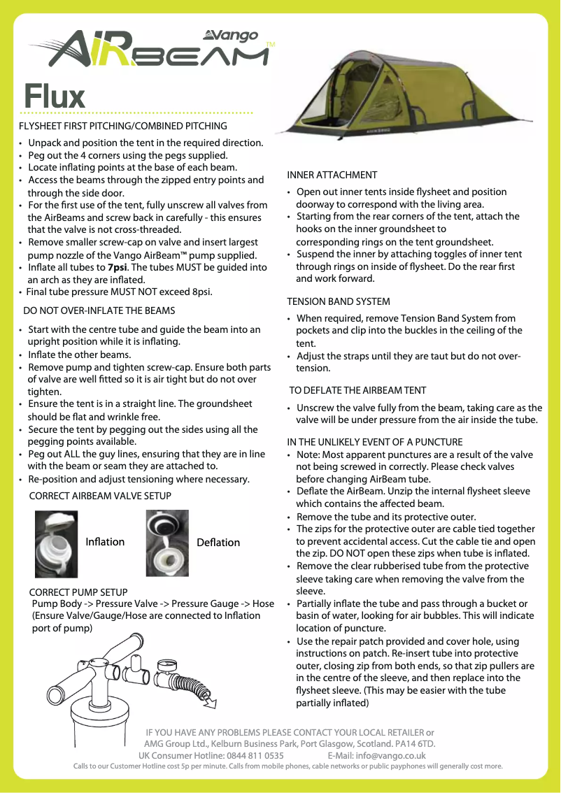 Imagen de la primera página del manual del dispositivo Flux 400