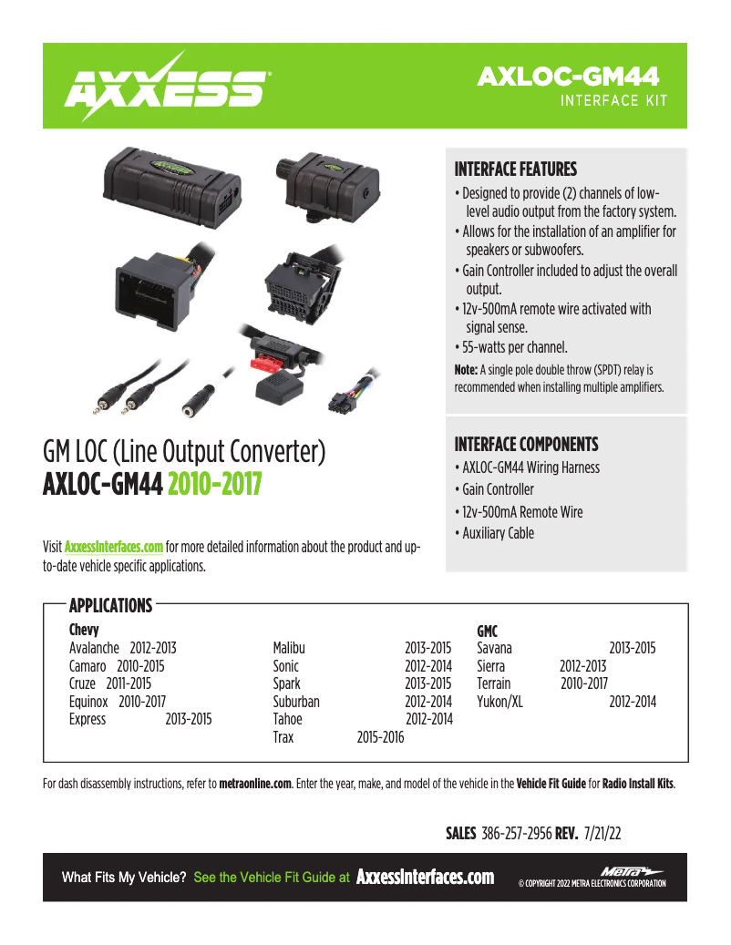 Página 1 del manual Ficha técnica AXESS AXLOC-GM44