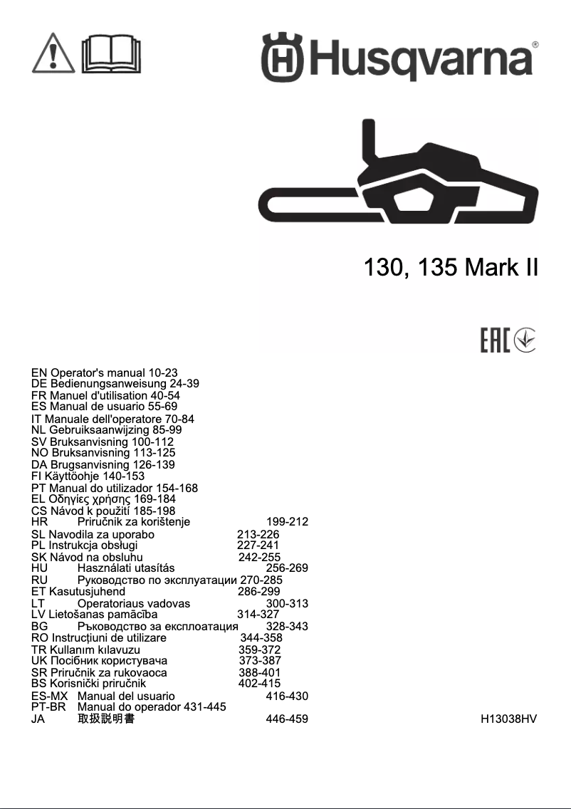 Imagen de la primera página del manual del dispositivo 135 II