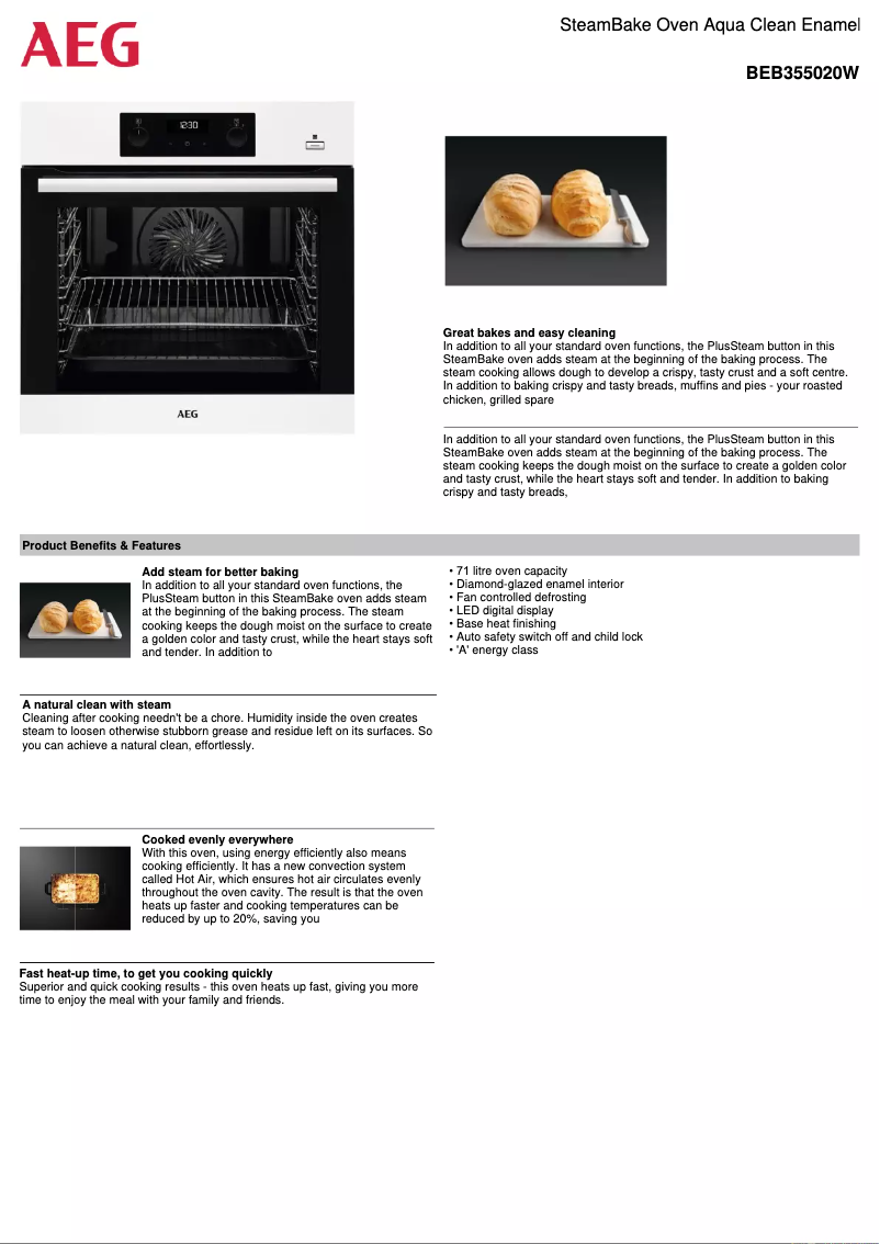 Imagen de la primera página del manual del dispositivo BEB355020W
