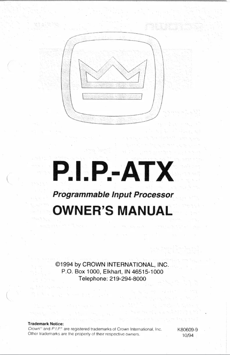Imagen de la primera página del manual del dispositivo P.I.P.-ATX