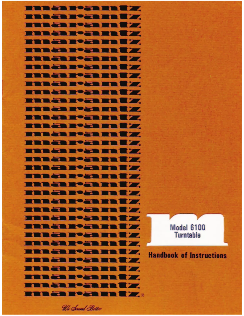 Página 1 del manual Manual de usuario Marantz Model 6100