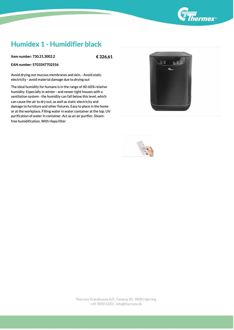 Página 1 del manual Manual de usuario Thermex Humidex 1