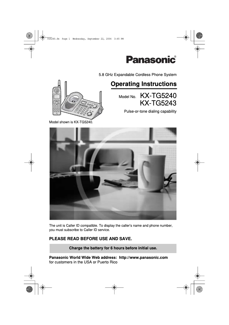 Página 1 del manual Manual de usuario Panasonic KX-TG5243