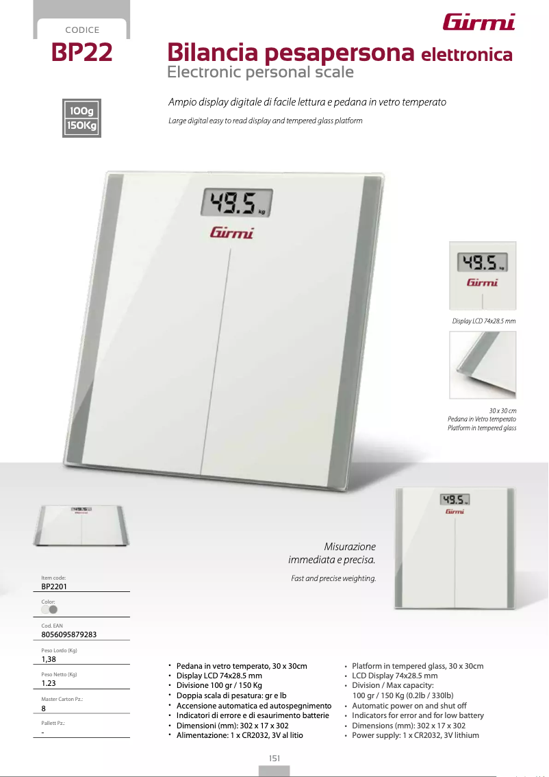 Imagen de la primera página del manual del dispositivo BP22