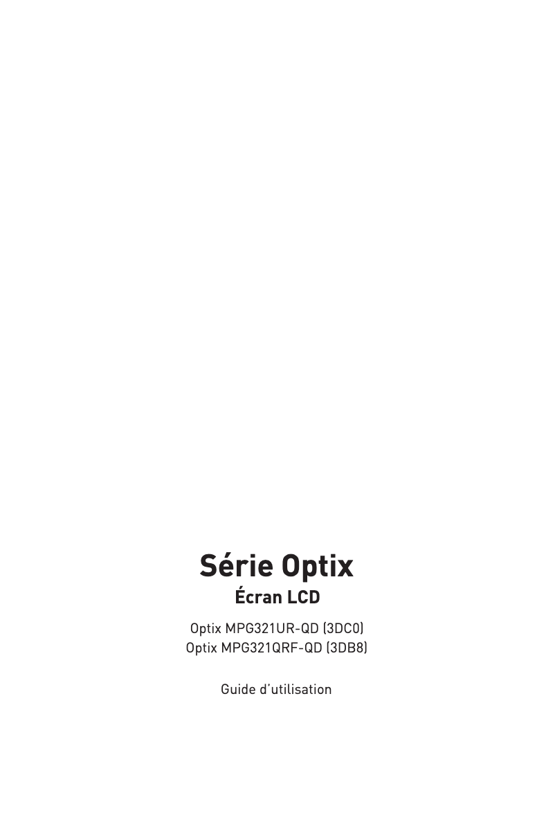 Imagen de la primera página del manual del dispositivo Optix MPG321QRF-QD