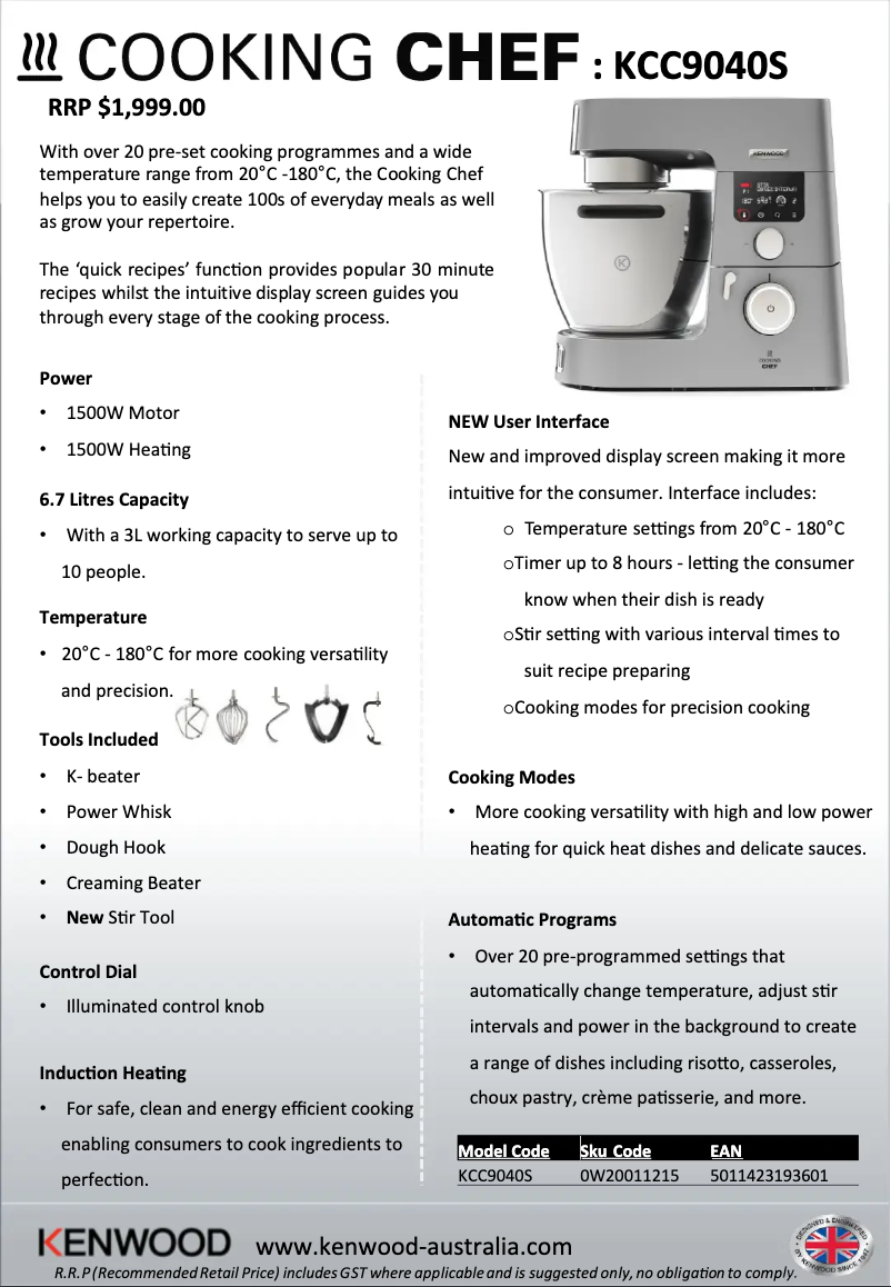 Imagen de la primera página del manual del dispositivo Cooking Chef KCC90