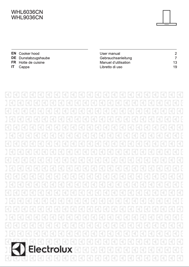 Imagen de la primera página del manual del dispositivo WHL9036CN